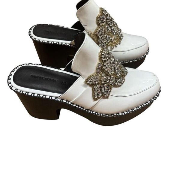 Rachel Comey Rhinestone Leather Clogs in White NWOB Size 5 1/2 - Picture 4 of 8
